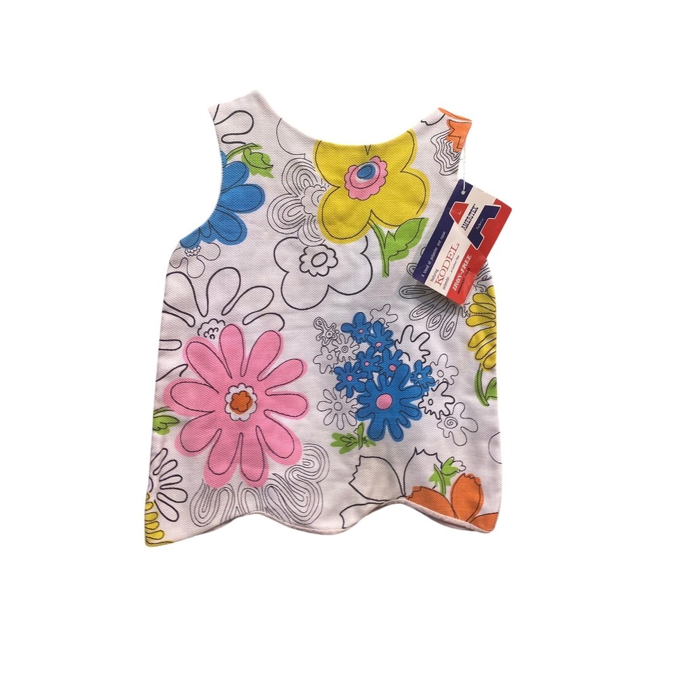 Vintage Country Aire Kids Floral Sleeveless Top Scalloped Hem Kodel Ameritex NWT